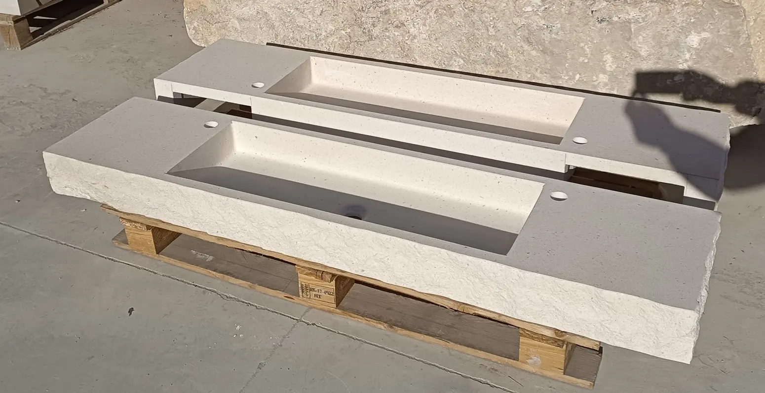 GB 23 ENCIMERA RUSTICA CALIZA RECTANGULAR