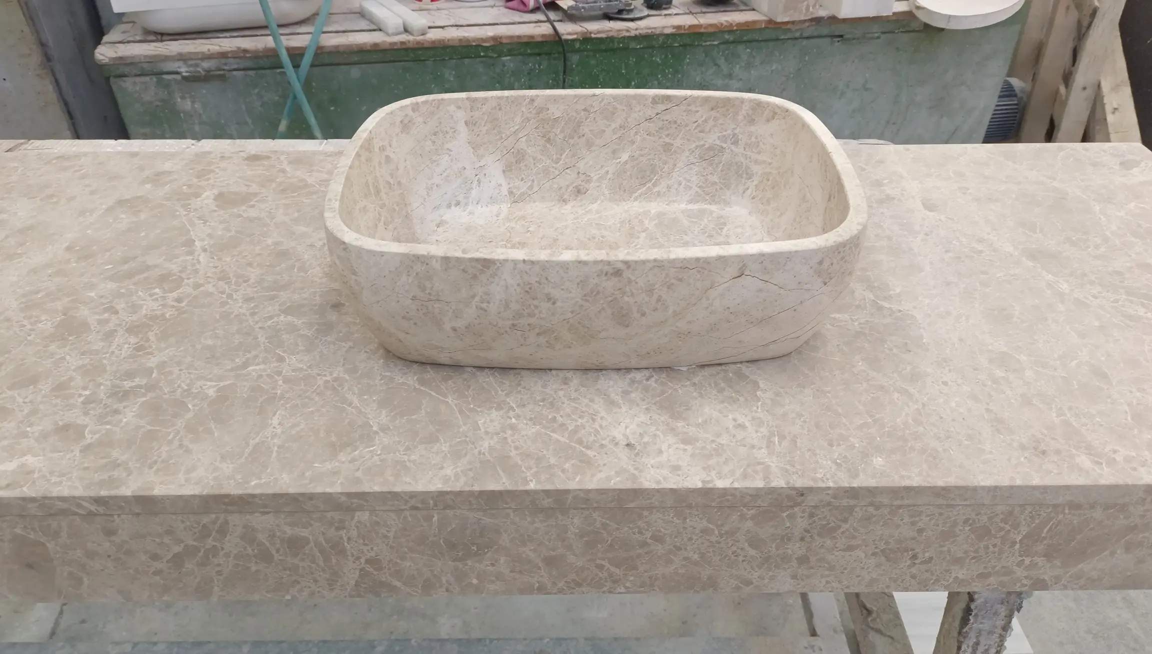 GB 6  LAVABO + ENCIMERA MARRÓN PERLADO